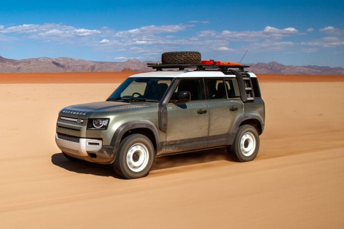 aria-label="2020 land rover defender video review new defender 110 suv driven in africa"