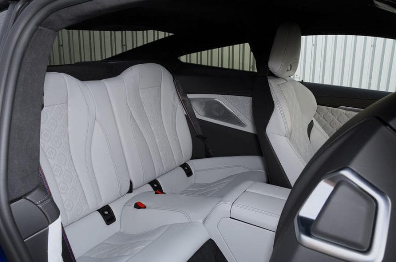aria-label="15 bmw m8 competition coupe 2020 uk fd rear seats"