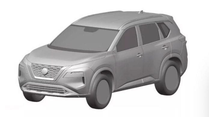 aria-label="2021 nissan x trail previewed in design patent filing"